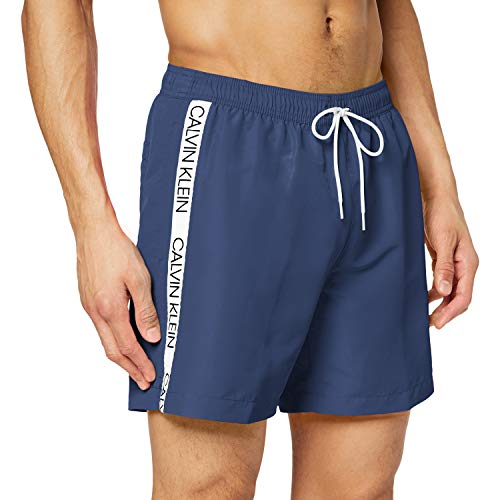 Calvin Klein Medium Drawstring Bañador, Azul (Black Iris CBK), X-Large para Hombre