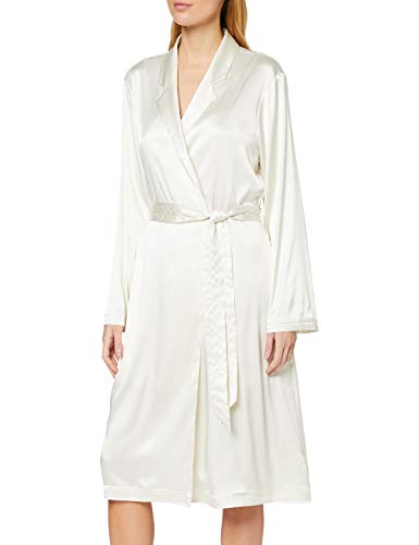 Calvin Klein Robe Bata de baño, Blanco (Ivory 101), Small (Talla del Fabricante: XS-S) para Mujer