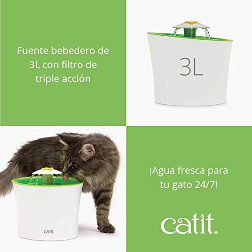 Catit 43742W Bebedero Fuente Flor 3, 3 L