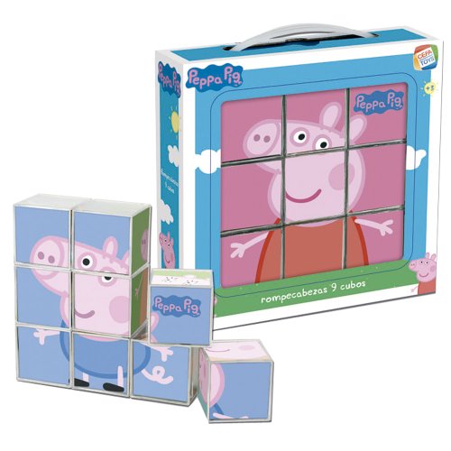 Cefa Toys- Peppa Pig Rompecabezas, 9 Cubos, Miscelanea (88233)