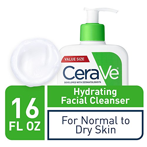 CeraVe - Limpiador facial hidratante de 473 ml para limpieza diaria, piel seca a normal