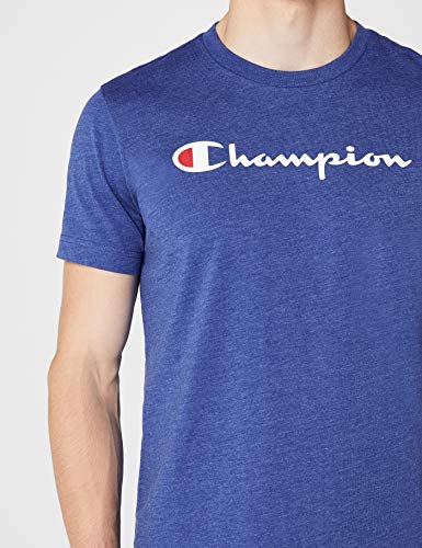 Champion Camiseta Classic Logo, Azul, M para Hombre