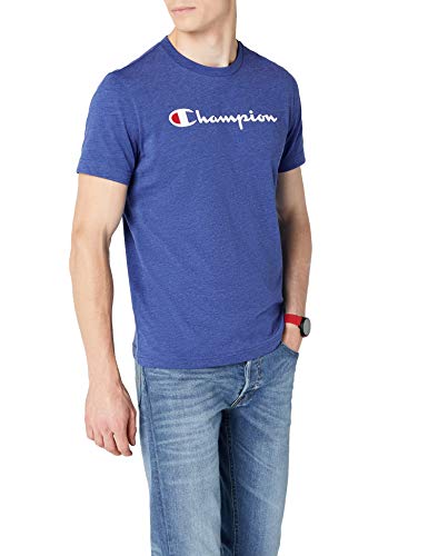 Champion Camiseta Classic Logo, Azul, M para Hombre