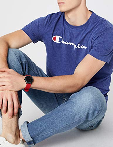 Champion Camiseta Classic Logo, Azul, M para Hombre