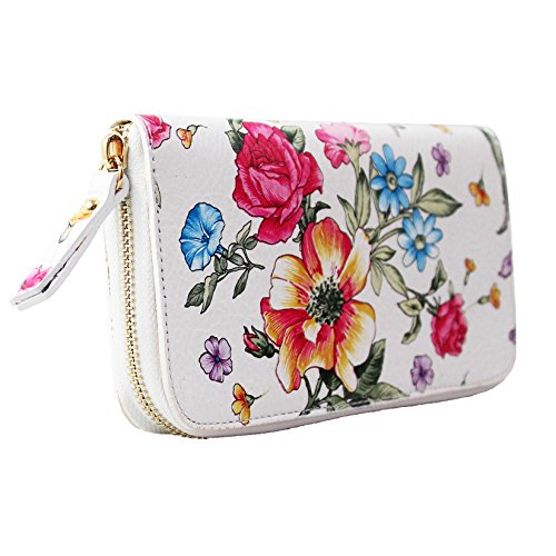 Chicca Borse - 10030, Carteras Mujer, Multicolore (Fiori), 19.5x11x2.5 cm (W x H L)