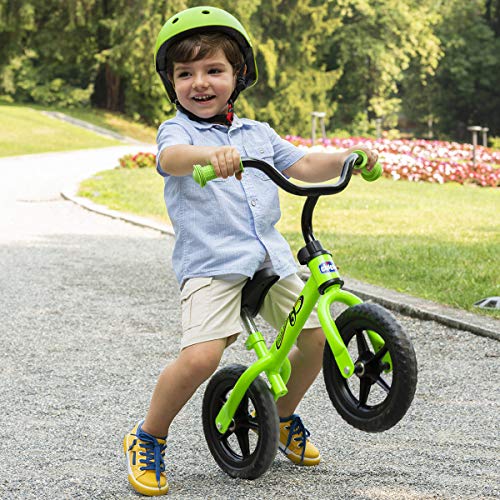 Chicco First Bike - Bicicleta Sin Pedales Con Sillín y Manillar Regulable, Ruedas Anti - Pinchazos, Metal Ligero, Color Verde Green Rocket, 2-5 Años