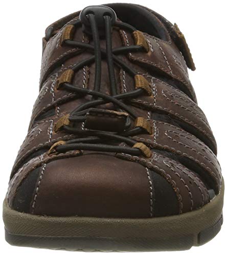 Clarks Brixby Cove, Sandalia con Pulsera para Hombre, Marrón (Dark Brown Leather -), 41 EU