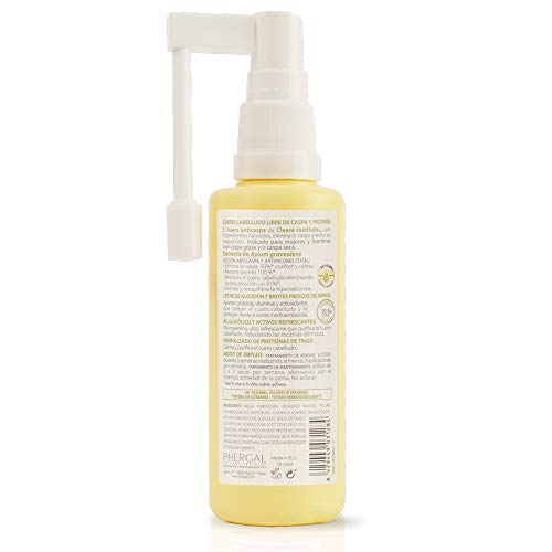 Clearé Institute Suero Anticaspa Purificante y Refrescante - Efecto Micropeeling Natural | Elimina Caspa y Picores | 94% Ingredientes Naturales | Sin Sulfatos, Siliconas ni Parabenos - 75ml