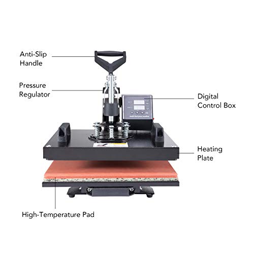 CO-Z 8 en 1 Prensa de Calor 30 X 38CM Impresora para Camisetas con Control Digital Dual Máquina Plancha Termica Sublimacion Giratoria de 360 Grados para Camiseta Taza Sombrero (30 x 38 cm 8 en 1)