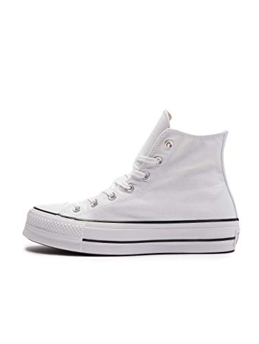 Converse Chuck Taylor CTAS Lift Hi, Zapatillas para Mujer, Blanco (White/Black/White 102), 40 EU