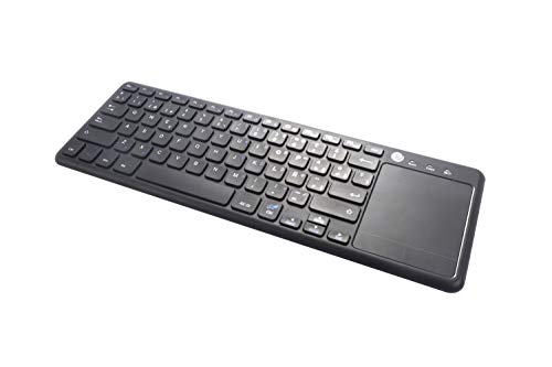 CoolBox Cooltouch - Teclado inalámbrico 2.4Ghz con touchpad multitáctil para PC/Portátil/Smart TV/Tablet. Versión Española - Color Negro