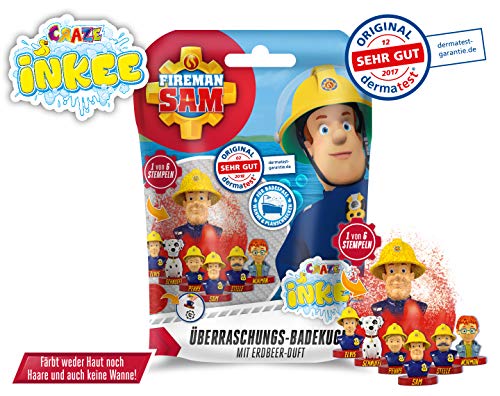 CRAZE Divertido INKEE Sorprendente Bola de baño perfumada con Sello Fireman Sam 12550, Multicolor