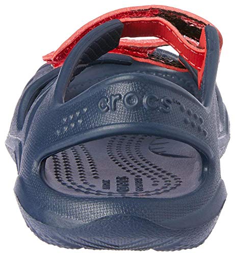 Crocs Swiftwater River Sandal, Sandalias de Punta Descubierta Unisex Niños, Azul (Navy/Flame 4ba), 24/25 EU