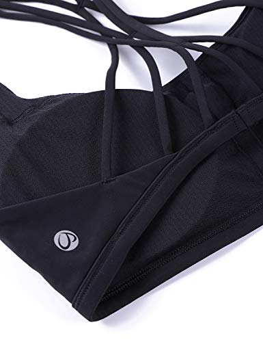 CRZ YOGA Sujetador Deportivo Yoga para Mujer Ejercicio Fitness Ropa Interior Negro S