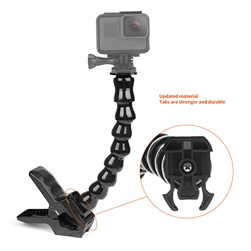 D & F Jaws Flex Clamp Mount y 360 Degree brazo de cuello de ganso para GoPro Hero 6/5/4/3 +/3 Cámara de acción SJ6000/5000/4000 Xiaoyi Accesorios