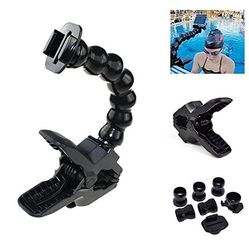 D & F Jaws Flex Clamp Mount y 360 Degree brazo de cuello de ganso para GoPro Hero 6/5/4/3 +/3 Cámara de acción SJ6000/5000/4000 Xiaoyi Accesorios