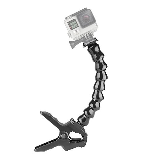 D & F Jaws Flex Clamp Mount y 360 Degree brazo de cuello de ganso para GoPro Hero 6/5/4/3 +/3 Cámara de acción SJ6000/5000/4000 Xiaoyi Accesorios