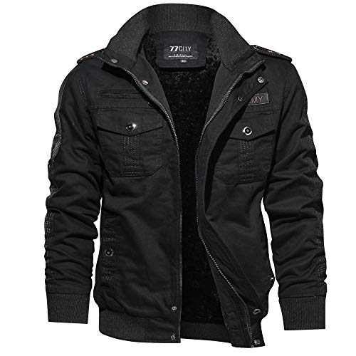 DEELIN Ropa De Hombre De Gran TamañO Moda Invierno Guapo Abrigo Militar TáCtico Chaqueta Transpirable Luz Cazadora Chaqueta Abrigo (XL, Negro1)