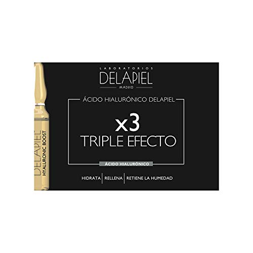 Delapiel Serum Facial - Impulso Ácido Hialurónico - Reducir la aparición de arrugas y disminuye las líneas de expresión - 30 ampollas