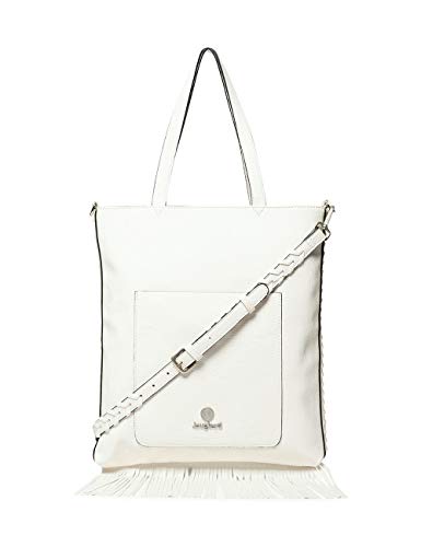 Desigual - Bolso de mano de Sintético Mujer, color Blanco, talla 3x36.5x32 cm (B x H x T)