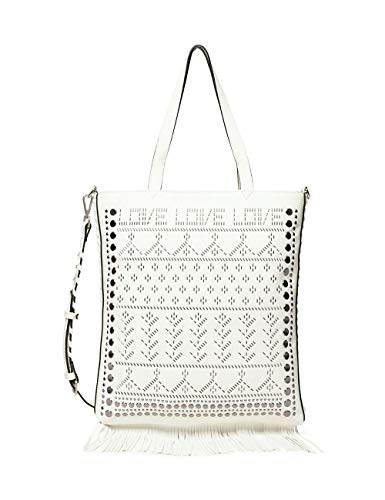 Desigual - Bolso de mano de Sintético Mujer, color Blanco, talla 3x36.5x32 cm (B x H x T)