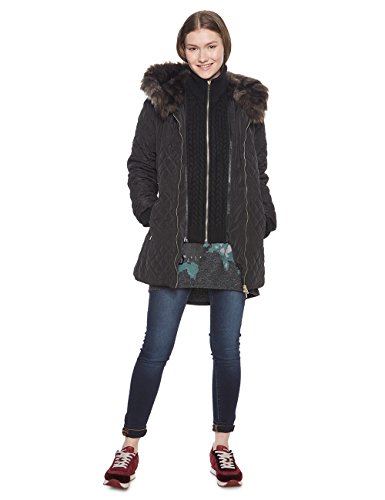 Desigual Padded_maca, Abrigo Mujer, (Negro 2000), 44 (Talla fabricante: 46)