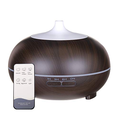 Difusor de aroma de 400 ml con mando a distancia LED humidificador ultrasónico difusor de aceite esencial para bebés, dormitorios