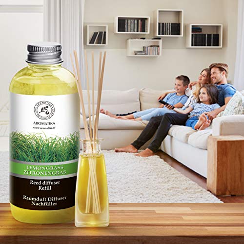 Difusor de Lemongrass 1000ml (2x500ml) - Recambios de Difusor - Aceite Puro & Natural - Intensivo - Fragancia Fresca y de Larga Duración - 0% Alcohol - Mejor para Aromaterapia - SPA - Oficina