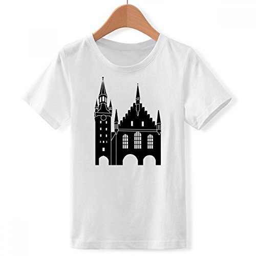 DIYthinker Alemania Colonia Famosa Catedral de Cuello Redondo Camiseta para Chico Multicolor Medio