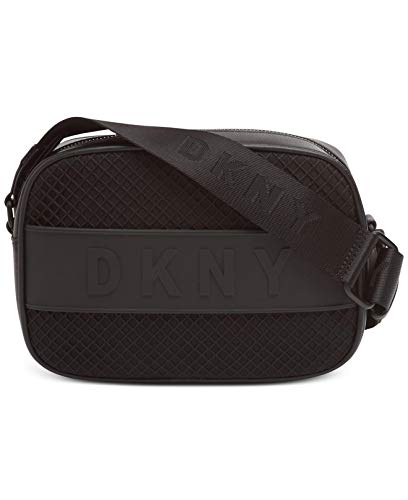 DKNY Women's Ebony Logo Mesh Camera Crossbody Handbag Black