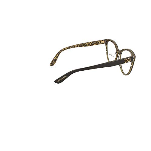 Dolce & Gabbana Gafas de Vista PRINTED DG 3320 BLACK GOLD DAMASCO 53/17/140 mujer