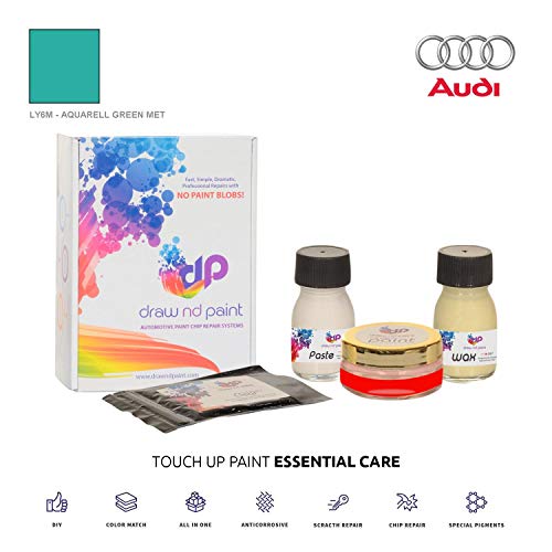 DrawndPaint for/Audi A4 Cabrio/AQUARELL Green Met - LY6M / Touch-UP Sistema DE Pintura Coincidencia EXACTA/Essential Care