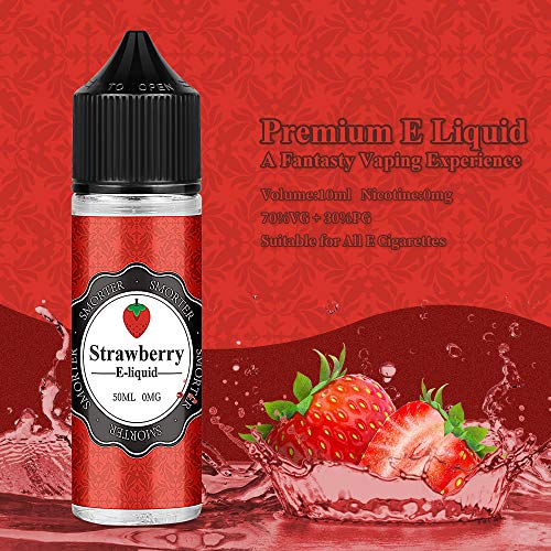 E Liquid 4 paquetes de 50 ml Smorter Vape Liquid E Juice para Vape E Cigarettes Starter Kit Vape Pen Vape Mod, 70/30 Eliquid (sandía + fresa + grosella negra + manzana), sin nicotina