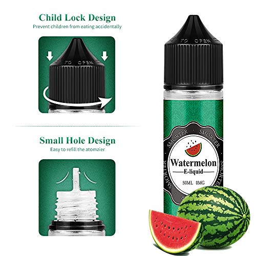 E Liquid 4 paquetes de 50 ml Smorter Vape Liquid E Juice para Vape E Cigarettes Starter Kit Vape Pen Vape Mod, 70/30 Eliquid (sandía + fresa + grosella negra + manzana), sin nicotina