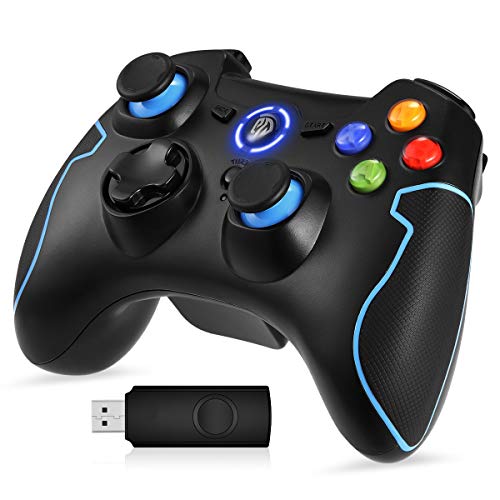 EasySMX Mando para PC, [Regalos Originales] Mando Inalámbrico PS3 Gamepad Wireless Compatible con Windows XP y Vista, Windows 7/8/8.1/10 y 10, PS3, Android y Operación Rango hasta 10M (Azul)