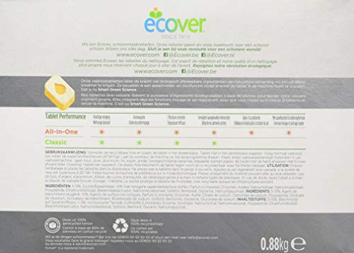 Ecover - Tabletas para lavavajillas (todo en uno, 44 unidades)