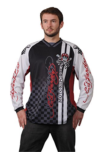 Ed Hardy Motorsports Camiseta de Manga Larga, Multicolor, L