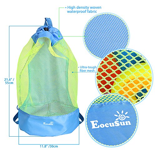 EocuSun Bolsa Grande de Malla para Juguetes de Playa Mochila Duradera con Cordón Ajustable para Nadar y Jugar en la Piscina para Niños Juguetes para Niños Bolsas de Almacenamiento No Están Incluidos