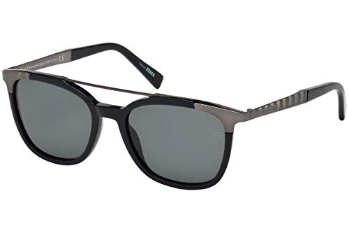 Ermenegildo Zegna EZ0073 01N 54 Monturas de gafas, Negro (Negro LucidoVerde), 54.0 Unisex Adulto