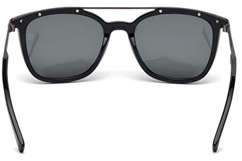 Ermenegildo Zegna EZ0073 01N 54 Monturas de gafas, Negro (Negro LucidoVerde), 54.0 Unisex Adulto