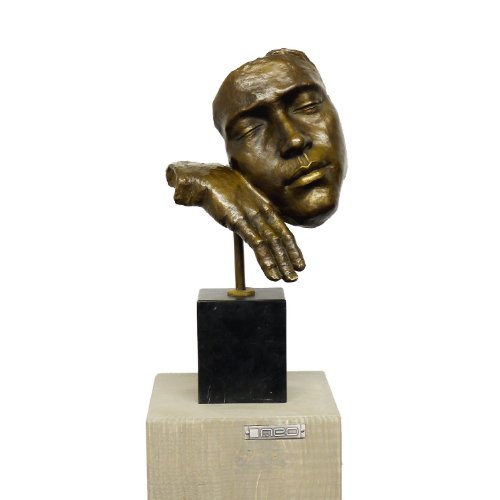 Escultura de Arte Moderno – Figura de bronce – El Dormir Extremo – Hommage A Salvador Dali – Firmada – 100% Bronce