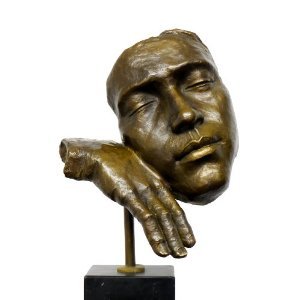 Escultura de Arte Moderno – Figura de bronce – El Dormir Extremo – Hommage A Salvador Dali – Firmada – 100% Bronce