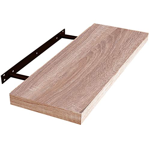 EUGAD Estante Flotante de Pared Retro Estantería de Pared Madera Colgar Libro CD para Salon Dormitorio 50cm Roble 0115QJ