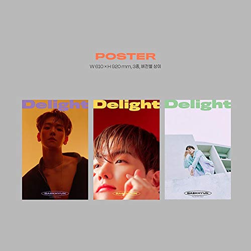 EXO BAEKHYUN 2nd Mini Album - Delight [ MINT ver. ] CD + Booklet + Folded Poster(On pack) + Postcard + Message Card + Sticker + Photocard + OFFICIAL POSTER + FREE GIFT / K-POP Sealed