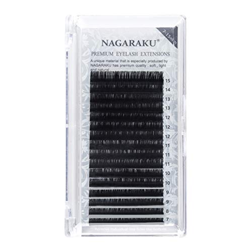 Extensiones de pestañas NAGARAKU Mix Individual Premium Mink Matte Black False Eyelash Classic Eyelash(0.12 J 7-15mm)