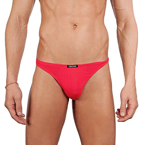 Fabio Farini - 4-Pack de Tangas Masculinas para Hombres en Rojo o Negro 2X Rojo, 2X Negro L