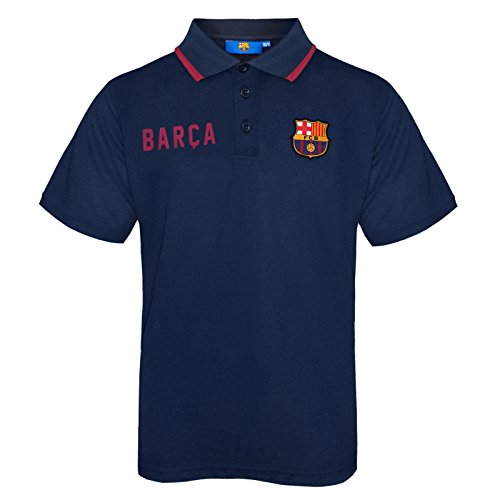 FC Barcelona - Polo oficial para niño - Con el escudo del club - Azul - Azul marino - 10-11 años