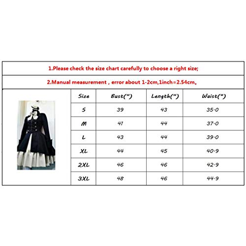 fengduo Mujer Medieval Lolita Vestido Gótico Steampunk Vestido de Uniforme Arco Solapa Dobladillo Irregular Vestido de Noche Ruffle Lace-up Plisado Vestido S-5XL