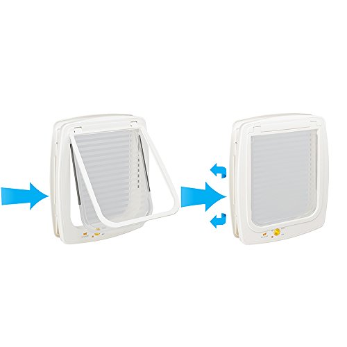 Ferplast Puerta para perros SWING 15 Gattaiola, universal, entrada y salida controlable de 4 vías, protección contra corrientes de aire, túnel completo, Blanco (White), 41,2 x 9,6 x 48,2 cm