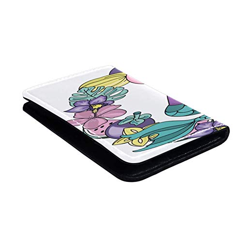 Fiori Di Sirena Funda de Cuero para Pasaporte Funda de Viaje Cartera de Viaje Organizar Pasaporte y Tarjetas de crédito 11.5x16.5cm